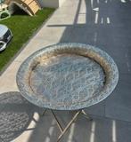 Bijzettafel Metaal Rond Opvouwbaar Ø54 cm x 55 cm, Ophalen, Zo goed als nieuw, Rond, Metaal