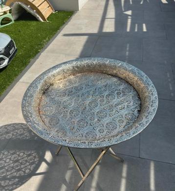 Bijzettafel Metaal Rond Opvouwbaar Ø54 cm x 55 cm beschikbaar voor biedingen