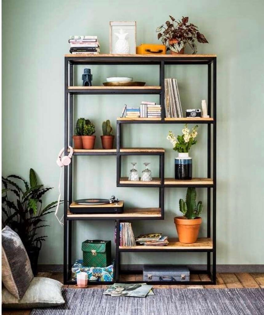 Industriële wandkast mango 180x120x40 cm, Ophalen, Met plank(en), 100 tot 150 cm, Nieuw