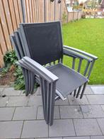 4 Aluminium Tuinstoelen met Kussen, Ophalen, Gebruikt, Aluminium, Stapelbaar