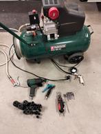 Parkside Compressor met accessoires, Doe-het-zelf en Verbouw, Compressors, Gebruikt, 10 bar of meer, Ophalen of Verzenden, 25 tot 100 liter