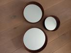 Set 3 spiegels, Huis en Inrichting, Woonaccessoires | Spiegels, Ophalen, Minder dan 50 cm, Rond, Zo goed als nieuw