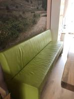 Lime kleurige eetbank leder, Huis en Inrichting, Banken | Sofa's en Chaises Longues, Gebruikt, Hout, Ophalen