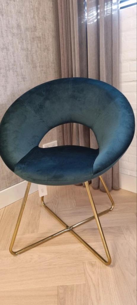 Light & Living Groene Velvet stoel Charlie, Huis en Inrichting, Stoelen, Nieuw, Eén, Metaal, Stof, Overige kleuren, Ophalen of Verzenden