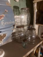 Verschillende oude glazen snoeppotten met org.deksels nog, Ophalen of Verzenden