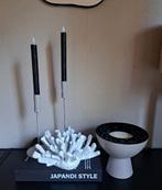 Japandi, Nordic stijl schaal op voet beige, Huis en Inrichting, Woonaccessoires | Kandelaars en Kaarsen, Overige materialen, Beige