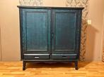 Vintage kast blauw, Huis en Inrichting, Ophalen, Met plank(en), Gebruikt, 100 tot 150 cm