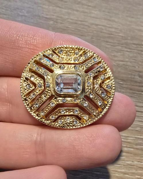 SALE Goudkleurige vintage broche, Sieraden, Tassen en Uiterlijk, Broches, Gebruikt, Overige materialen, Goud, Minder dan 4 cm