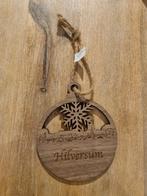 Houten Kerstbal skyline Hilversum - Notenhout - 9cm, Ophalen of Verzenden, Nieuw