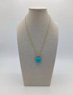 Turkoois Hart Hanger - 18K Gouden Haak, Sieraden, Tassen en Uiterlijk, Kettinghangers, Blauw, Nieuw, Ophalen of Verzenden, Hart