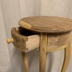 Ronde Bijzettafel - 30 x 30 cm - massief teak - TTM Wonen, TTM Wonen, Meubels – (Perzische) Tapijten en Woonaccessoires, Minder dan 55 cm