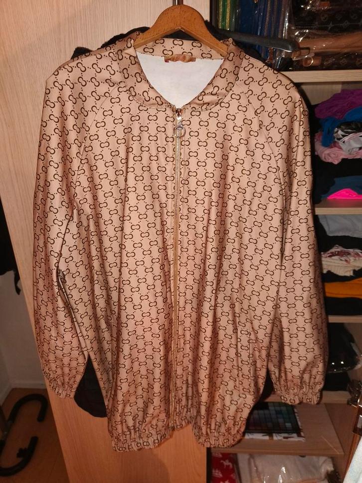 Nieuw tussenjasje - Gucci look-a-like, Kleding | Dames, Jassen | Zomer, Nieuw, Maat 46/48 (XL) of groter, Bruin, Ophalen of Verzenden