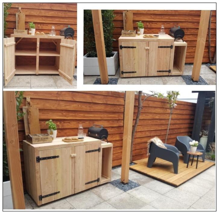Bar, BBQ-kast, buitenkeuken van hout. Diverse modellen NIEUW, Tuin en Terras, Buitenkeukens, Nieuw, Ophalen of Verzenden