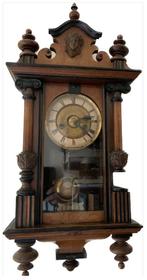 Antieke Pendule Klok met Houten Kast, Antiek en Kunst, Antiek | Klokken, Ophalen of Verzenden