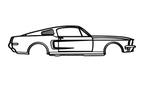 Ford Mustang houten wanddecoratie - 80cm breed 20cm hoog, Ophalen of Verzenden, Nieuw