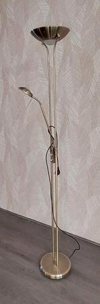 Vloerlamp brons met leeslamp, apart te bedienen en dimbaar, Huis en Inrichting, Lampen | Vloerlampen, Ophalen, Gebruikt, 150 tot 200 cm
