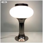 Vintage chromen tafellamp van VEB Narva met kap v. opaalglas, Huis en Inrichting, Lampen | Tafellampen, Gebruikt, Ophalen of Verzenden
