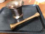 Antieke vijzel met stamper, Ophalen of Verzenden, Brons
