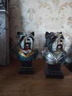 Twee decoratieve honden bustes, Verzamelen, Beelden en Beeldjes, Ophalen of Verzenden, Zo goed als nieuw, Dier