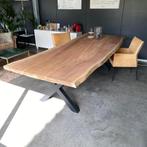 Boomstam Tafel - X Frame - 300x110cm, 100 tot 150 cm, Ophalen of Verzenden, Vijf personen of meer, Metaal