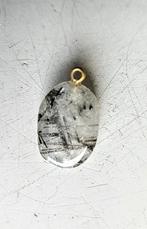 Edelsteen: zwarte Toermalijn in Kwarts hanger, 2x1,5cm, Ophalen of Verzenden, Nieuw