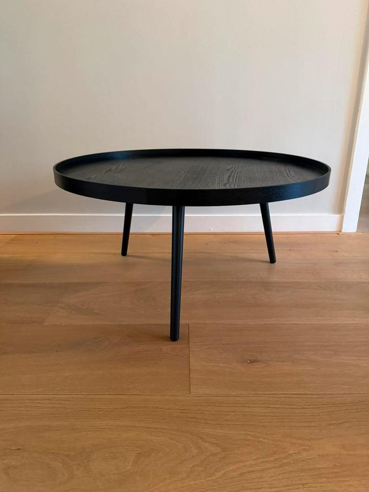 Woood Mesa XL salontafel Ø78 zwart, Huis en Inrichting, Tafels | Bijzettafels, Gebruikt, Rond, Minder dan 45 cm, 75 cm of meer