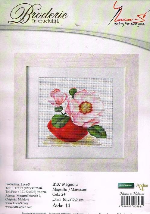 Cado AANBIEDING LUCA BORDUURPAKKET  MAGNOLIA  108, Hobby en Vrije tijd, Borduren en Borduurmachines, Nieuw, Borduurpakket, Handborduren