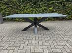 Granieten Tuintafel 220x100 + matrix poot Koker 10x10 zwart, Ophalen, Zo goed als nieuw, Rechthoekig, Overige materialen
