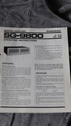 Originele Pioneer Operating Instructions SG-9800, Audio, Tv en Foto, Ophalen of Verzenden, Gebruikt