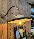 Wandlamp, Industriele lamp, Muurlamp, Vintage lamp, Glas, Gebruikt, Ophalen