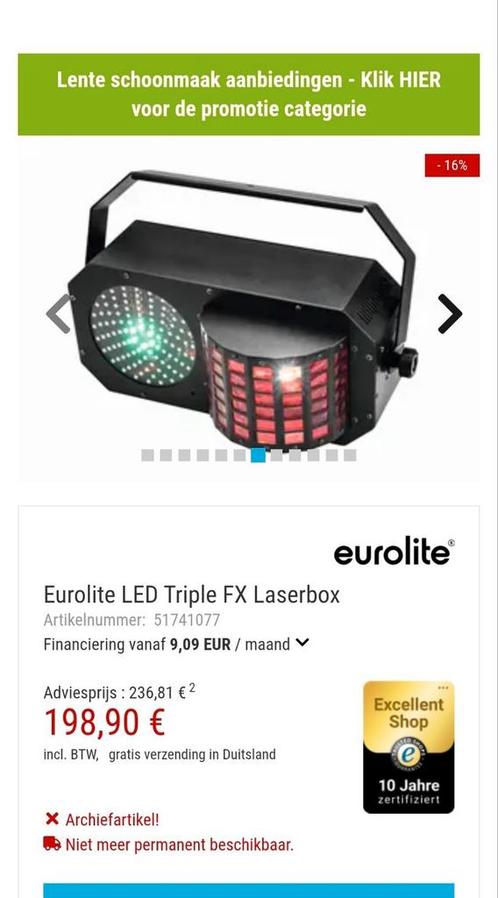 Eurolite led triple fx discolamp, Muziek en Instrumenten, Licht en Laser, Zo goed als nieuw, Ophalen of Verzenden
