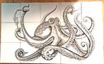 octopus, inktvis geschilderd op tegels, witjes, jouw idee?, Nieuw, Ophalen of Verzenden, Vloertegels