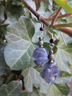 Oorbellen Grey India acryl-onyx-kraal blackplated verzilverd, Sieraden, Tassen en Uiterlijk, Oorbellen, Ophalen, Hangers, Nieuw