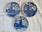 Delftsbauw wandborden 3x beeltenis verschillende oude molens, Antiek en Kunst, Antiek | Wandborden en Tegels, Ophalen of Verzenden