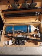 Antieke medische houten koffer met inhoud, Ophalen of Verzenden