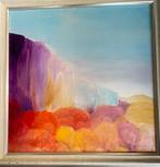 Kleurrijk Landschap Schilderij gesigneerd., Antiek en Kunst, Ophalen of Verzenden