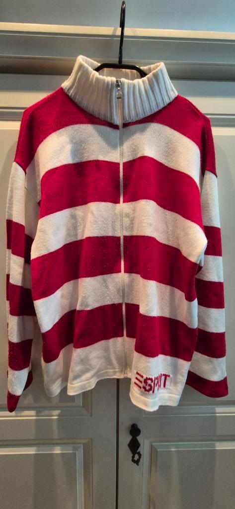 Esprit rood wit vest maat 46/48, Kleding | Dames, Truien en Vesten, Zo goed als nieuw, Maat 46/48 (XL) of groter, Rood, Ophalen of Verzenden