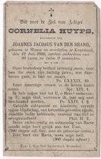 Cornelia Huyps 1805 Wouw + 1886 Kruisland, 80 jaar oud, Verzamelen, Bidprentjes en Rouwkaarten, Verzenden