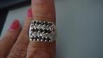 Sterling Zilver ring met 5 rijen steentjes maat 18, 18 tot 19, Overige kleuren, Met edelsteen, Ophalen of Verzenden