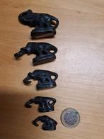 Vijf kleine bronzen olifantjes Thailand 2,5 tot 5 cm lang, Antiek en Kunst, Ophalen of Verzenden