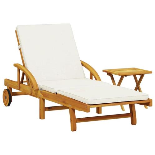 Ligbed met kussen en tafel massief €230, Tuin en Terras, Tuinmeubel-accessoires, Nieuw, Ophalen of Verzenden