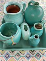 vazen aqua blauw, Huis en Inrichting, Woonaccessoires | Vazen, Ophalen, Overige kleuren, Aardewerk of Porselein, Zo goed als nieuw