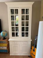 Authentieke hoge kast met lade en deurtjes, Ophalen, Gebruikt, 50 tot 100 cm, Met lade(s)