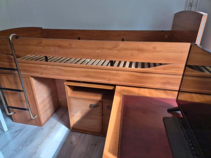 Kajuitbed 90x200 met bureau, Huis en Inrichting, Slaapkamer | Stapelbedden en Hoogslapers, Ophalen