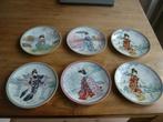 6 japanse Ketsuzan-Kiln borden, Antiek en Kunst, Ophalen of Verzenden