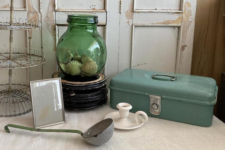 Brocante soeplepel - bolvaas - blaker - onderborden, Antiek en Kunst, Curiosa en Brocante, Ophalen of Verzenden