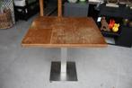 16 eettafels tafel metaal rvs hout horeca mancave cafe, Huis en Inrichting, Tafels | Eettafels, Ophalen, Gebruikt, 50 tot 100 cm