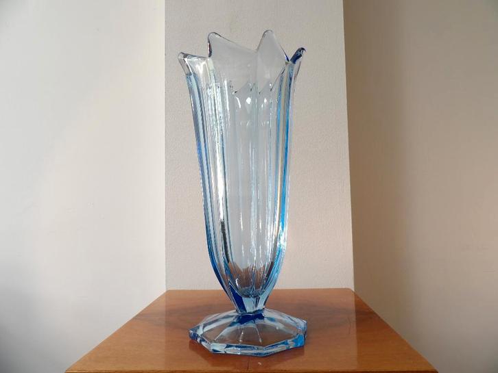 Art Deco hoge Vaas Inwald, Blauw, Antiek en Kunst, Antiek | Vazen, Ophalen of Verzenden