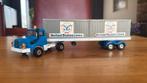 Berliet Corgi container oplegger, Hobby en Vrije tijd, Modelauto's | 1:50, Ophalen, Gebruikt, Bus of Vrachtwagen, Corgi