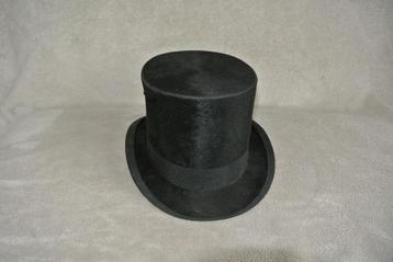 Zwarte hoge hoed Antiek Frans  beschikbaar voor biedingen